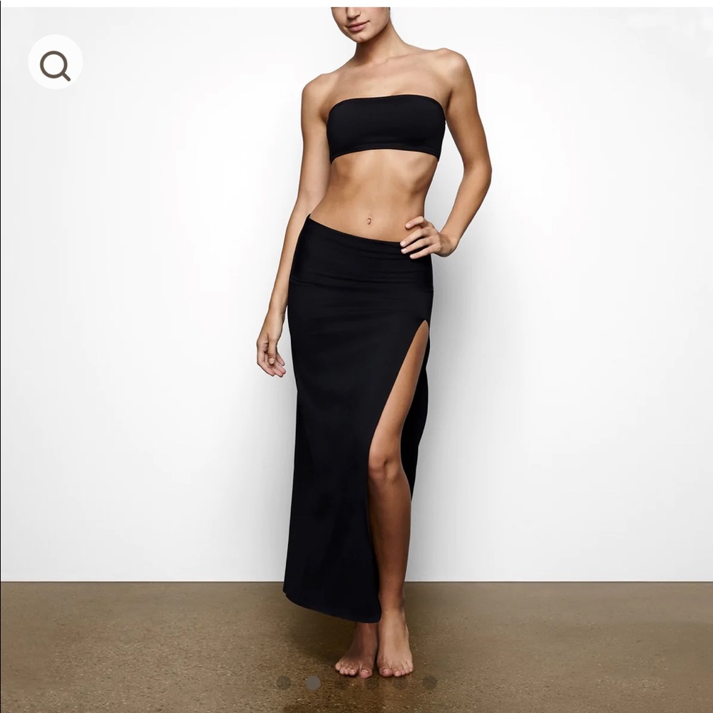 Skims swim long skirt + fits everybody bandeau bra set XS